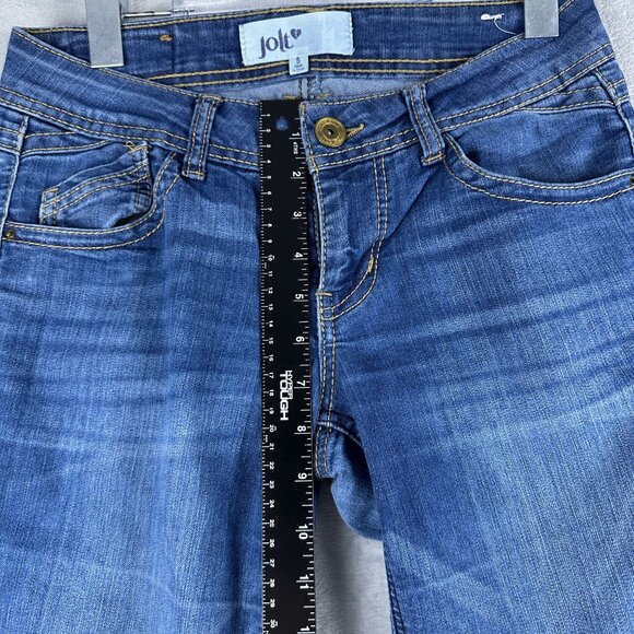 Jolt Straight Leg Jeans Womens Size 5 Embroidered Pockets Low Rise Blue - Picture 8 of 12